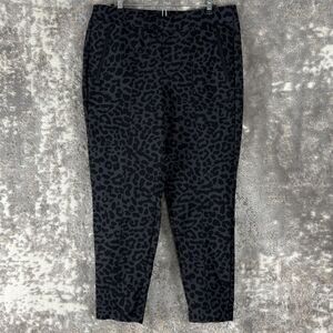 Lane Bryant Sz 14 Gray Leopard Animal Print Slim Ankle Crop Pull On Stretch Pant